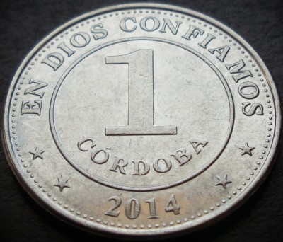 Moneda exotica 1 CORDOBA - NICARAGUA, anul 2014 * cod 459 foto