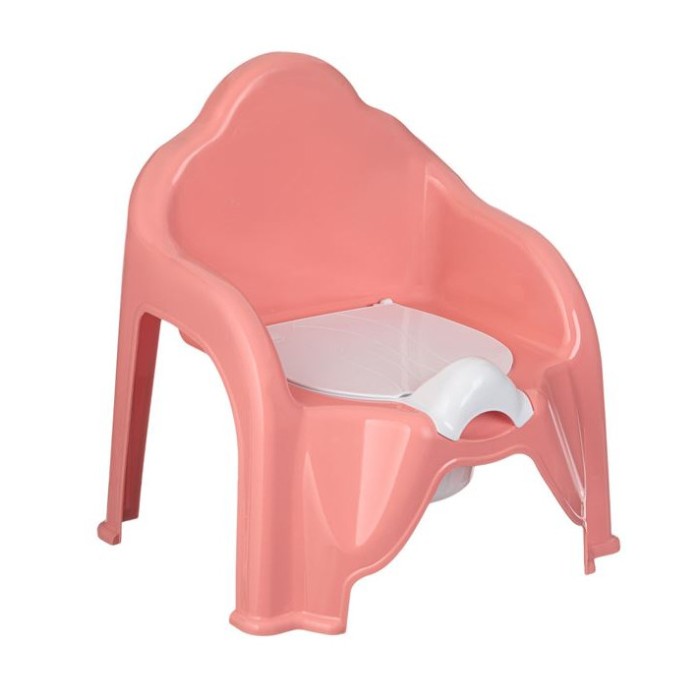Olita in forma de scaunel pentru copii, Plastic, Roz/Alb, 32x32x34cm