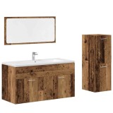 Cumpara ieftin Set mobilier de baie, 3 piese, lemn vechi, lemn prelucrat