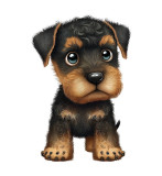 Cumpara ieftin Sticker decorativ Airedale Terrier, Maro, 81 cm, 5543ST, Oem