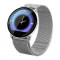 Ceas smartwatch unisex, rezistent la apa, compatibil cu Android si iOS, argintiu, Gonga