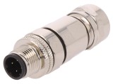 Conector mufă M12 4 pini tată 250V 4A IP67 lipire pe cablu BULGIN