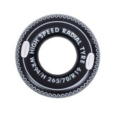 Colac gonflabil pentru plaja sau piscina, 90 cm, Negru, Vinil, ATU-V1131