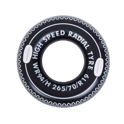 Colac gonflabil pentru plaja sau piscina, 90 cm, Negru, Vinil, ATU-V1131 foto