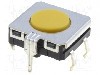 Microintrerupator, 12x12mm, OFF-(ON), SPST-NO, OMRON OCB - B3W-4105