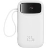POWER BANK Baseus Qpow2, 20000mAh, 22.5W, 1 x USB; 1 x USB Type-C, 1 x Lightning, total 3A, include cablu USB Type-C 0.3m, alb, &quot;P10055002223-00&quot; (tim