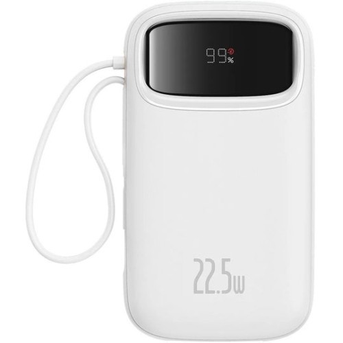 POWER BANK Baseus Qpow2, 20000mAh, 22.5W, 1 x USB; 1 x USB Type-C, 1 x Lightning, total 3A, include cablu USB Type-C 0.3m, alb, &quot;P10055002223-00&quot; (tim