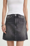 Marc O&#039;Polo fusta jeans DENIM culoarea negru, mini, evazati, 5000000247