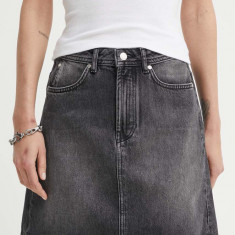 Marc O'Polo fusta jeans DENIM culoarea negru, mini, evazati, 5000000247