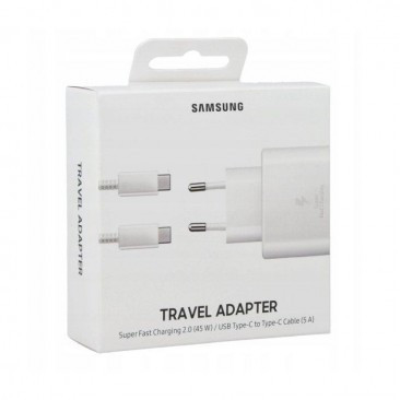 INCARCATOR RETEA USB SAMSUNG EP-TA845XWEGWW 45W CU CABLU DE DATE USB TYPE-C, ALB ORIGINAL EU BLISTER