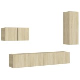 Cumpara ieftin Set de dulapuri TV, 4 piese, stejar sonoma, lemn prelucrat
