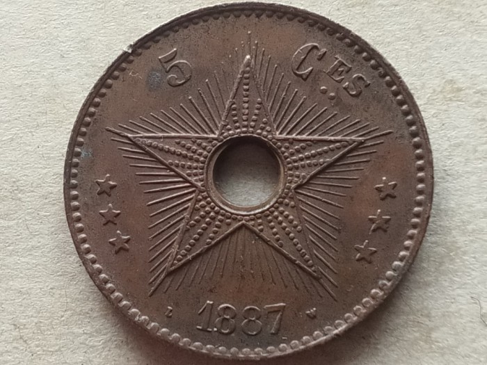 CONGO FREE STATE-5 CENTIMES 1887