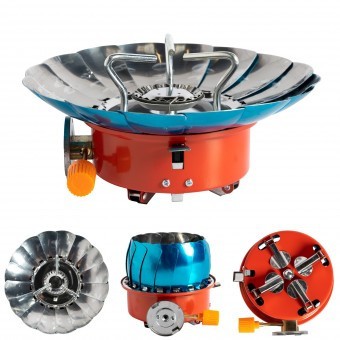 Aragaz camping Micul Fermier, putere termica 2.8 kW, aprindere piezo-electrica, compatibil rezerva gaz spray foto