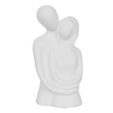 Statuie Decorativă, Model Cuplu &Icirc;mbrățișat, Alb, 9.2x7.3x20cm, Ceramică, Oem
