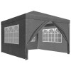 RESIGILAT - Cort Pavilion Gri 3x3 m cu Pereti Laterali si Ferestre pentru Petrecere, Evenimente, Curte sau Gradina