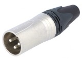 Mufă XLR 3 Pin Tată pe Cablu Lipire, Neutrik