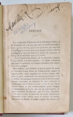 ISTORIA LITERATURII LATINE de RENE PICHON , EDITIE INTERBELICA , LIPSA PAGINA DE TITLU * , TEXT IN LIMBA FRANCEZA foto