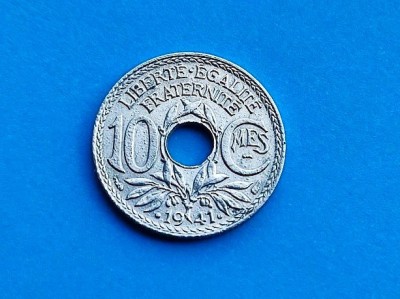 10 Centimes 1941 Franta- stare buna- foto