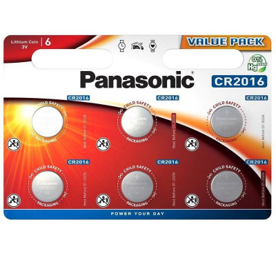 Baterie Panasonic CR2016 3V litiu CR-2016L/6BP Value Pack set 6 buc. foto