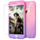 Cumpara ieftin Husa telefon Apple Iphone 6 Plus /6S Plus protectie 360 Ultrasubtire Semitransparenta Degradee Purple + Folie Sticla