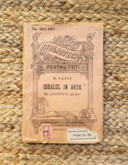 IDEALUL IN ARTA DIN FILOZOFIA ARTEI - H. TAINE foto