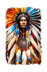 Sticker decorativ, Indian, Portocaliu, 85 cm, 6675ST foto