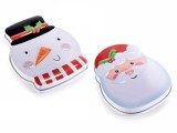 Cumpara ieftin Set 2 cutii Craciun metal multicolor cm 10 x 12,5 x 2 H