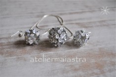 set colier si cercei papadie, set flori, set floral, bijuterii femei foto