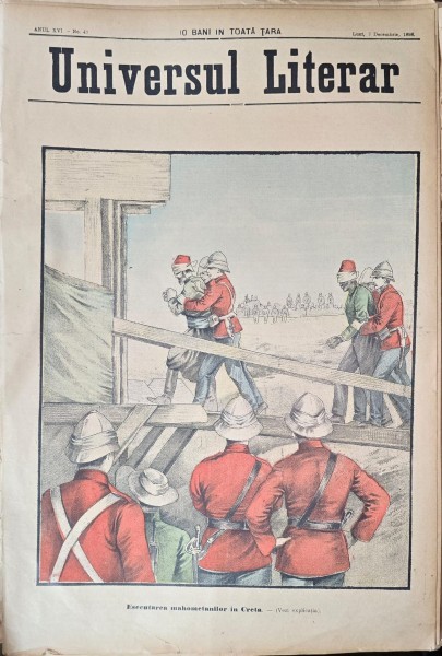 Revista Universul Literar nr.49/1899 pe coperta Executarea mahometanilor in Creta