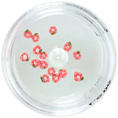 Decorațiuni unghii - flori acrilice, roz și albe