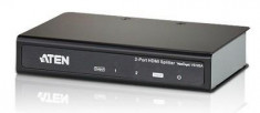 SPLITTER video ATEN, split 2 monitoare la 1 device, conector 1: HDMI (M); conector 2: HDMI (M) x 2, &amp;quot;VS182A-A7-G&amp;quot; foto