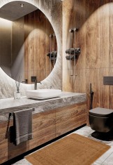 Set 2 Covorase Baie Model Ethnic 2546, Marimi 50 x 80 40 x 50 cm, Maro, Antialergic, Polipropilena