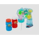 Jucarie pistol cu baloane de sapun, cu 2 rezerve, 3xbaterie AAA, cu lumini si sunete, scoate automat baloane fiind motorizat, multicolor, 12x13x4 cm