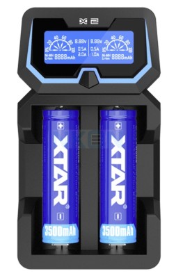 Incarcator litiu 2x18650 universal USB XTAR X2 LCD foto