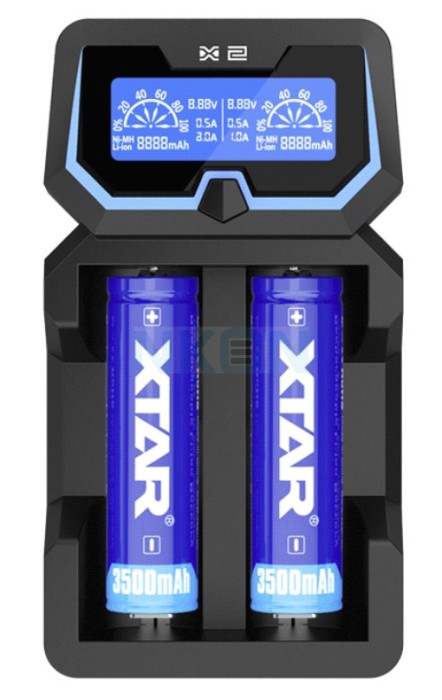 Incarcator litiu 2x18650 universal USB XTAR X2 LCD