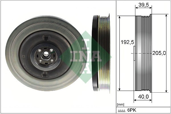 INA 544 0503 10 Fulie curea, arbore cotit