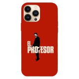Husa compatibila cu Apple iPhone 15 Pro Max model El professor Casa del papel, Silicon, TPU, Viceversa, Transparent, Carcasa