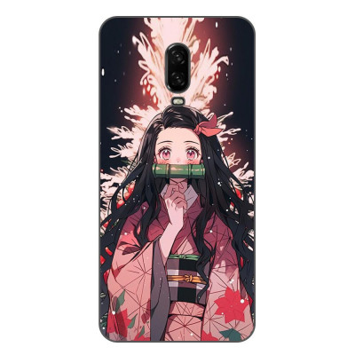 Husa compatibila cu OnePlus 6T Silicon Gel Tpu Model Demon Slayer Nezuko foto