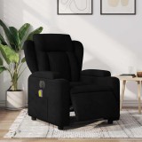 VidaXL Fotoliu electric de masaj rabatabil, negru, textil