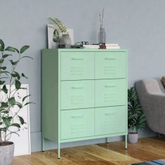 Gossi dulap cu sertare, verde menta, 80x35x101,5 cm, otel