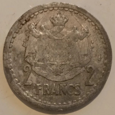 Moneda Monaco - 2 Francs 1943 foto