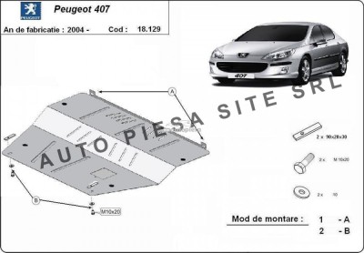Scut metalic motor Peugeot 407 fabricat incepand cu 2004 APS-18,129 foto
