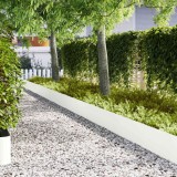 vidaXL Borduri Gazon Albe 50 buc, 100x0.5x30cm, Plastic, Decor Gradina, Margini Gazon, Delimitare Flori, Rezistent UV