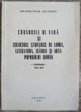 Cursurile de vara colocviile de limba, literatura, istoria, arta poporului roman