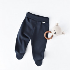 Pantaloni cu Botosei - Bumbac organic Bleumarin BabyCosy (Marime: 6-9 luni)