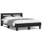 Gossi cadru de pat cu tablie si led, negru, 135x190 cm