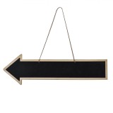 Decor Petrecere, Indicator Săgeată Lemn, Suprafață Tablă Neagră, 50 x 10 cm, Oem