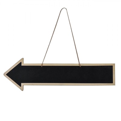 Decor Petrecere, Indicator Săgeată Lemn, Suprafață Tablă Neagră, 50 x 10 cm foto