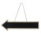 Decor Petrecere, Indicator Săgeată Lemn, Suprafață Tablă Neagră, 50 x 10 cm