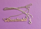 lantisor din argint 925 rodiat personalizat cu numele ANASTASIA caractere cursive